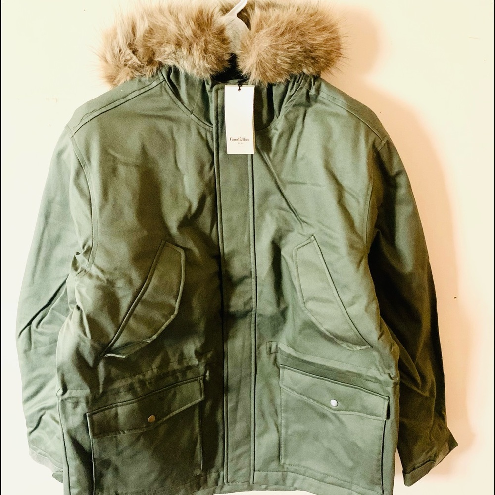 Cotton Winter Military Army Coat Olive Green XL